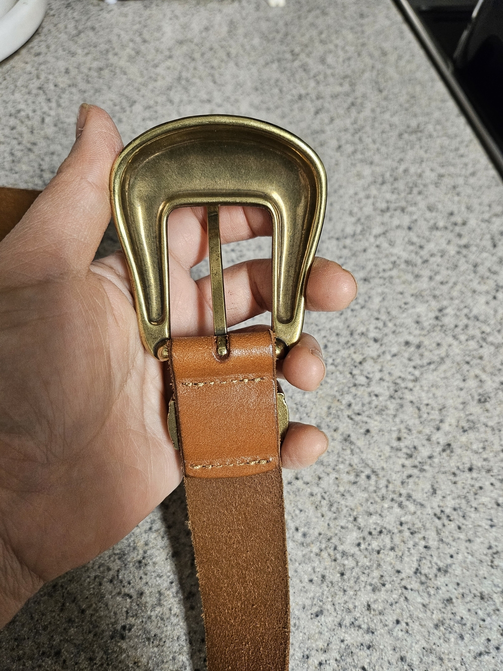 Anthropologie Tooled Leather Western Belt - Tan - Picture 10 of 12